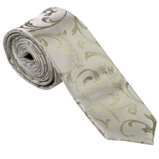 Emerald Green Swirl Leaf Slim Wedding Tie #AB-C1000/12 