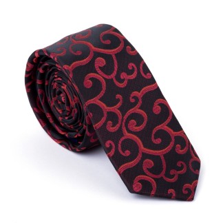 Wine on Black Royal Swirl Tie #AB-C1001/10 ##LS2