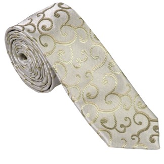 Sage Green Royal Swirl Slim Wedding Tie #AB-C1001/4 ##LS2