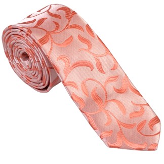 Coral Vintage Vine Slim Wedding Tie #AB-C1004/2 ##LS2