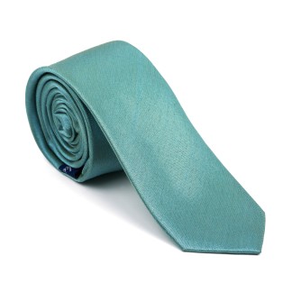 Fog Green Shantung Slim Tie #AB-C1005/11 ##LS2