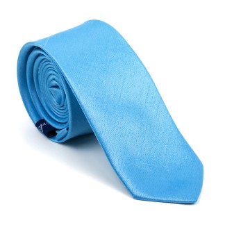 Baby Blue Shantung Slim Tie #AB-C1005/5 ##LS2
