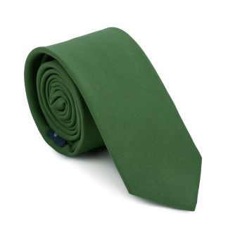 Plain Piquant Green Slim Tie #AB-C1009/26 ##LS2