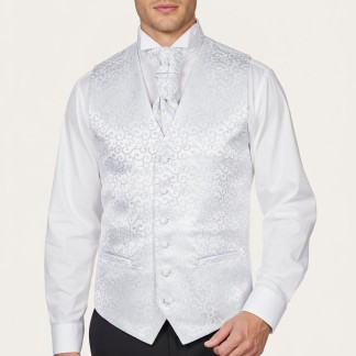 Silver Royal Swirl Wedding Waistcoat #AB-WWA1001/5