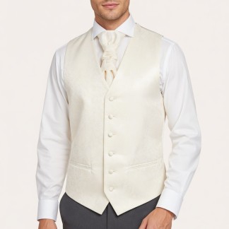 Cream Budding Paisley Waistcoat #AB-WWA1003/9 ##LS 