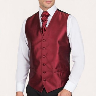 Burgundy Shantung Morning Suit Waistcoat #AB-WWB1005/7 ##LS