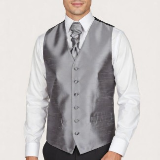 Dark Grey Shantung Morning Suit Waistcoat #AB-WWB1005/9
