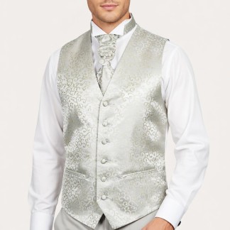 Sage Green Royal Swirl Wedding Waistcoat #AB-WWA1001/4 ##LS