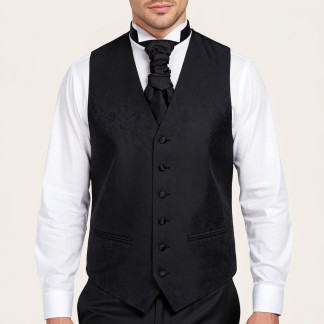 Black on Black Budding Paisley Formal Waistcoat #AB-WWA1003/4 