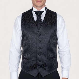 Black on Black Royal Swirl Waistcoat #AB-WWA1001/8 ##LS