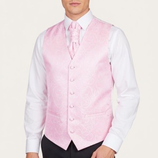 Light Pink Modern Scroll Wedding Waistcoat #AB-WWA1002/3 ##LS