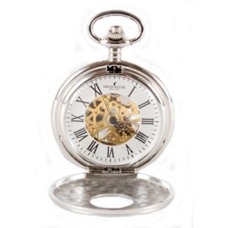 Half Hunter Silver Mechanical Pocket Watch #PW-03