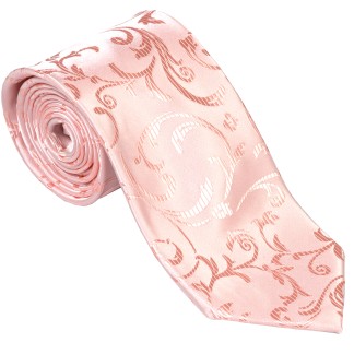 Peach Swirl Leaf Wedding Tie #AB-T1000/7 