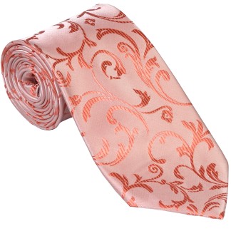 Coral Swirl Leaf Wedding Tie #AB-T1000/9 