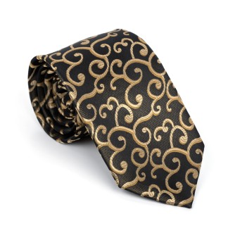 Gold on Black Royal Swirl Tie #AB-T1001/11 ##LS2
