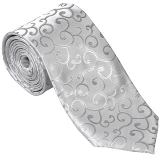 Silver Royal Swirl Wedding Tie #AB-T1001/5 ##LS2