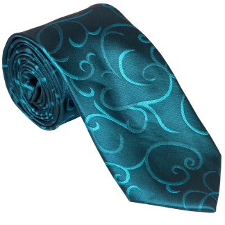 Teal Modern Scroll Wedding Tie #AB-T1002/5 