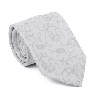 Silver Budding Paisley Tie #AB-T1003/8 ##LS2