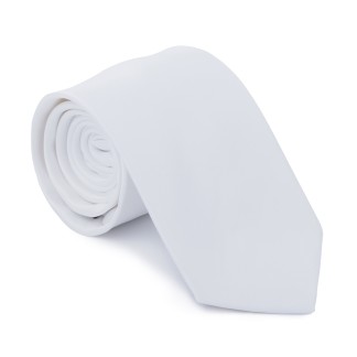 Plain White Satin Tie #AB-T1009/13 ##LS2