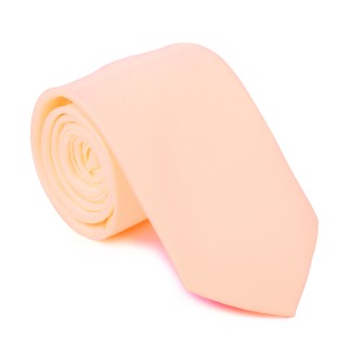 Plain Peach Flax Satin Tie #AB-T1009/18