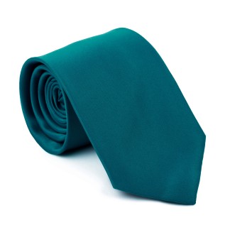 Plain Teal Fanfare Satin Tie #AB-T1009/28