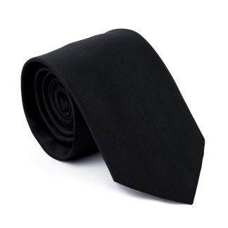 Plain Plain Black Onyx Satin Tie #AB-T1009/8 ##LS2