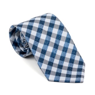 Navy Blue Neat Check Tie #AB-T1015/1 ##LS