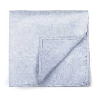 Glacier Grey Floral Pocket Square #AB-TPH1012/1 ##LS2