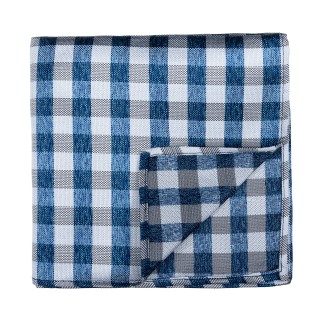 Navy Blue Neat Check Pocket Square #AB-TPH1015/1 ##LS