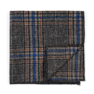 Grey Overcheck Wool Pocket Square #AB-TPH1020/2 ##LS2