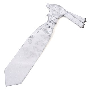Silver Swirl Leaf Wedding Cravat #AB-WCR1000/10 