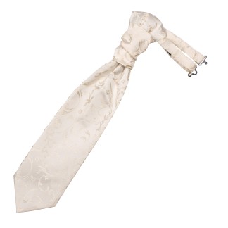 Cream Swirl Leaf Wedding Cravat #AB-WCR1000/11 ##LS2