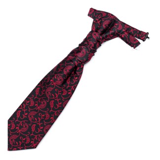 Wine on Black Budding Paisley Cravat #AB-WCR1003/6 ##LS2