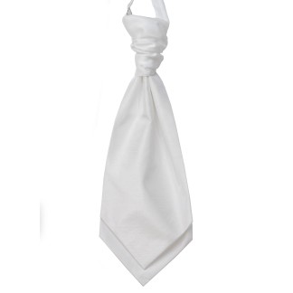 White Self Tie Shantung Cravat #WCS1864/2 ##LAS-DC