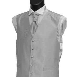 Silver Shantung Wedding Waistcoat #WW1866/2