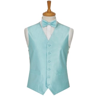 Mint Shantung Wedding Waistcoat #WW1867A/2-Boy's S - 22'' to 24'' ##LAS-DC