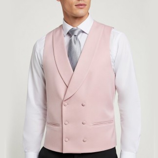 Pink Double-Breasted Fine Wool Morning Suit Waistcoat #WW802/3