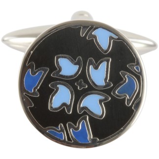 Blue Floral Cufflinks #90-1533