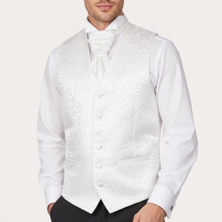 Ivory Royal Swirl Wedding Waistcoat #AB-WWA1001/6