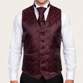 Wine on Black Royal Swirl Waistcoat #AB-WWA1001/10 
