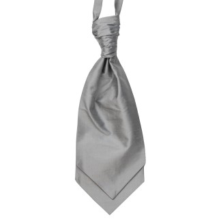 Silver Silk Shantung Wedding Cravat ((WCR5016/2)) #TO DELETE