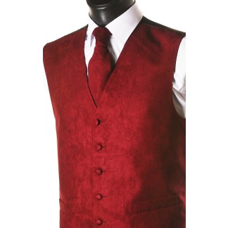Red Suede Effect Waistcoat #WW1869/8-Men's XXXL - 52'' to 54'' ##LS