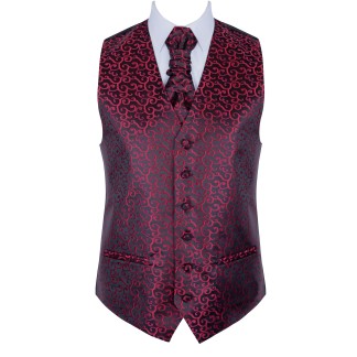 Wine on Black Royal Swirl Waistcoat #AB-WWA1001/10 