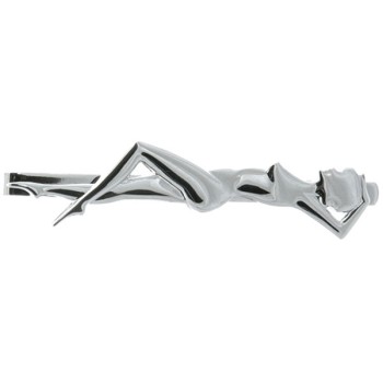 Silver Sexy Lady Rhodium Plated Tie Clip #100-3834