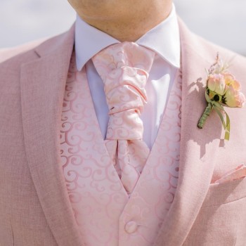 Light Pink Royal Swirl Wedding Cravat #AB-WCR1001/3 