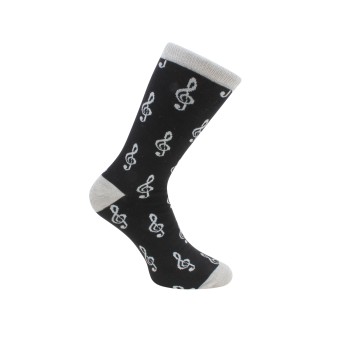 Black Treble Clef Socks #S-05