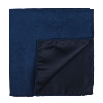 Darkest Blue Suede Pocket Square