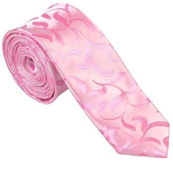 Pink Vintage Vine Slim Wedding Tie #AB-C1004/4