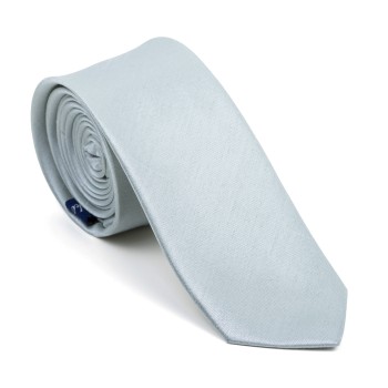 Silver Birch Shantung Slim Tie