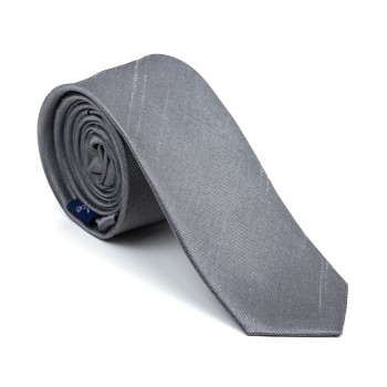 Dark Grey Shantung Slim Tie